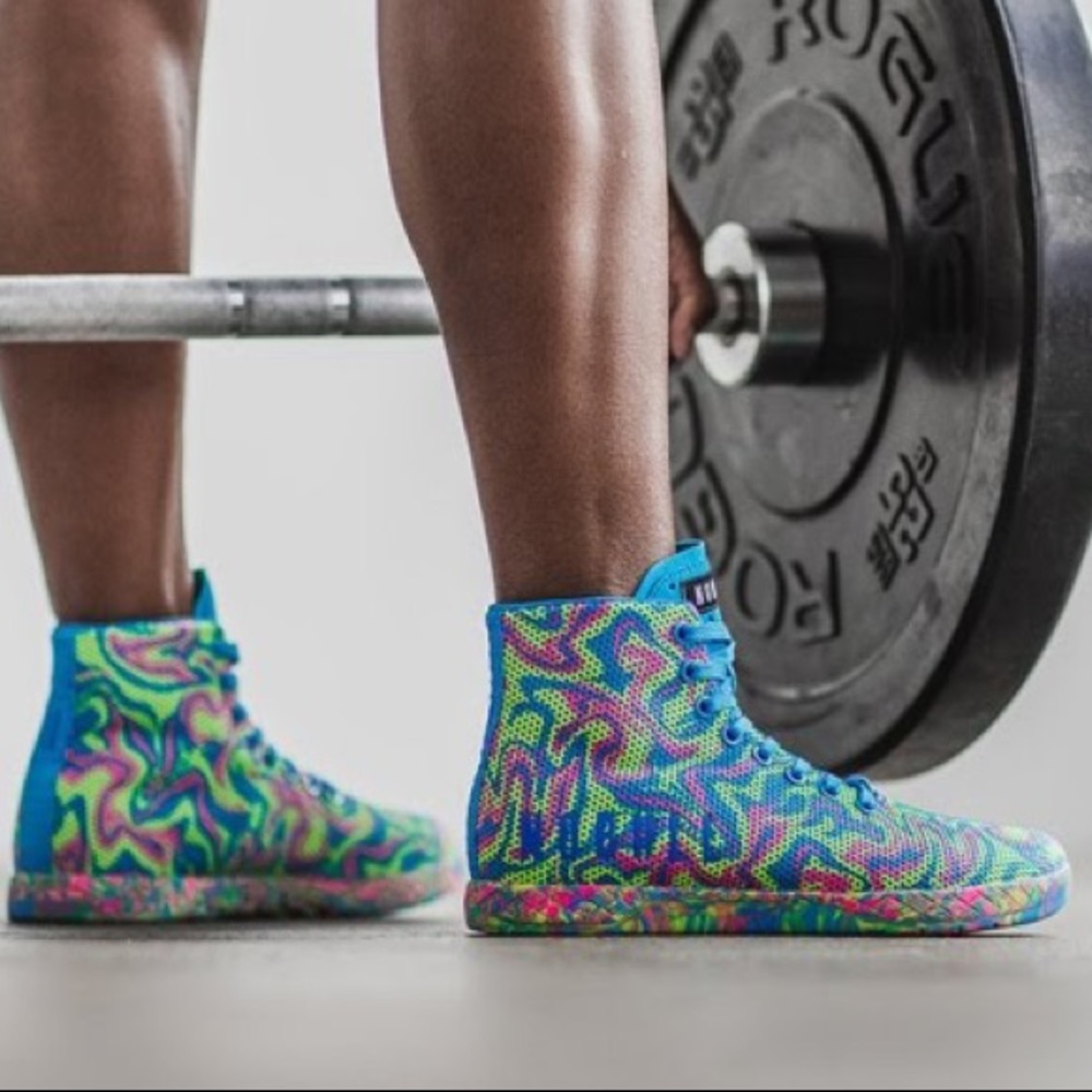 RARE NOBULL High-Top a neon Swirl Trainer